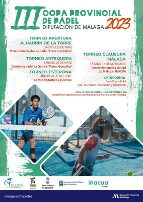 poster del torneo III COPA PROVINCIAL DE PÁDEL DIPUTACIÓN DE MÁLAGA - TORNEO CLAUSURA