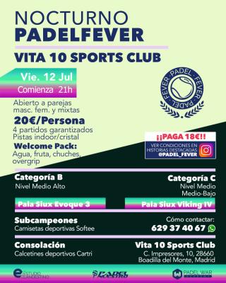 poster del torneo NOCTURNO PADEL FEVER - ABIERTO A PAREJAS MASC, FEM Y MIXTAS