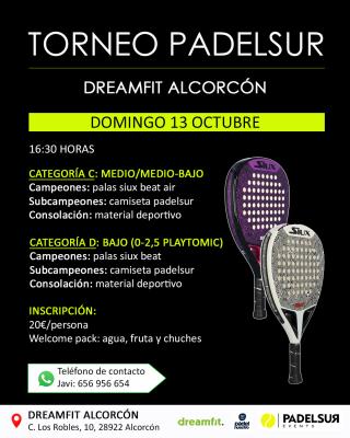 poster del torneo TORNEO PADELSUR CATEGORIAS C: MEDIO/MEDIO-BAJO Y D: BAJO