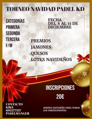 poster del torneo TORNEO DE NAVIDAD PADEL KD