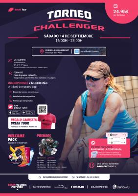 poster torneo TORNEO CHALLENGER AURIAL PADEL CORNELLA BY BREAK TOUR