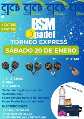 poster torneo PRIMER TORNEO EXPRESS 2024 BSM PADEL