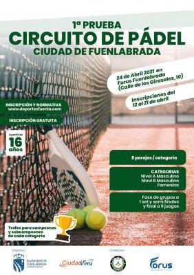 poster torneo 1ª PRUEBA CIRCUITO DE PÁDEL CIUDAD DE FUENLABRADA