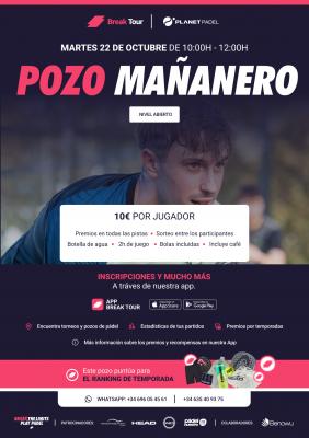 poster del torneo POZO MAÑANERO NIVEL ABIERTO PLANET PADEL INDOOR