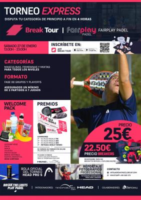 poster del torneo TORNEO CHALLENGER FAIRPLAY PADEL CLUB BY BREAK TOUR