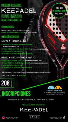 poster del torneo TORNEO KEEPADEL & HANGAR DEL PÁDEL