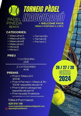 poster del torneo INAGURACIÓN PADEL PINEDA BEACH