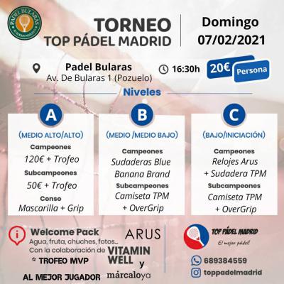 poster del torneo TORNEO TOP PADEL MADRID