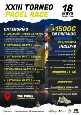 poster torneo VALENCIA PADEL RACE