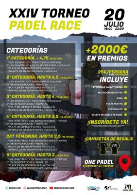 poster torneo VALENCIA PADEL RACE