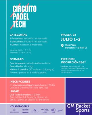 poster del torneo 3A PRUEBA CIRCUITO 2023 PADEL TECH