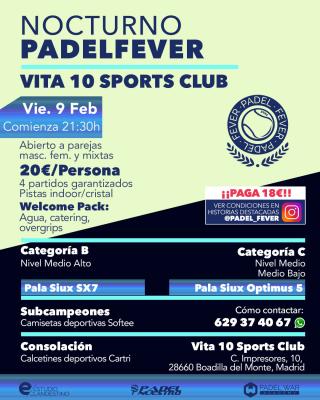 poster del torneo NOCTURNO PADEL FEVER - ABIERTO A PAREJAS MASC, FEM Y MIXTAS