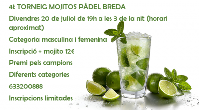 poster del torneo 4t TORNEIG MOJITOS