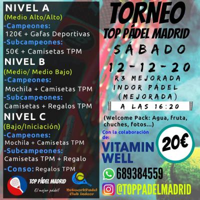 poster del torneo TORNEO TOP PADEL MADRID