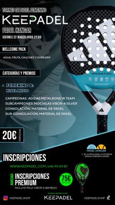 poster del torneo TORNEO FEMENINO KEEPADEL & HANGAR DEL PÁDEL