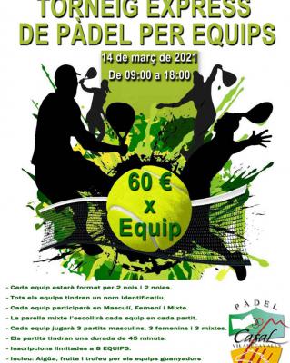 poster torneo TORNEIG EXPRESS DE PADEL PER EQUIPS