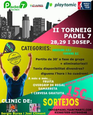 poster del torneo II TORNEIG PADEL 7