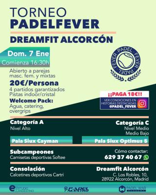 poster del torneo TORNEO PADEL FEVER - ABIERTO A PAREJAS MASC, FEM Y MIXTAS