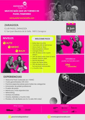 poster del torneo WOMENALIA PADEL TOUR - ZARAGOZA