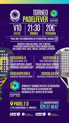 poster del torneo NOCTURNO PADEL FEVER & HEXAGON CUP