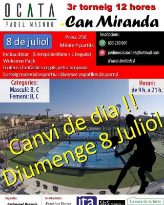 poster del torneo 3r TORNEIG 12 HORES CAN MIRANDA