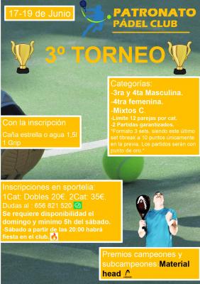 poster torneo 3º TORNEO PÁDEL CLUB PATRONATO