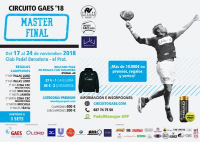 poster del torneo MASTER FINAL CIRCUITO GAES 2018