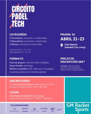 poster del torneo 1A PRUEBA CIRCUITO 2023 PADEL TECH