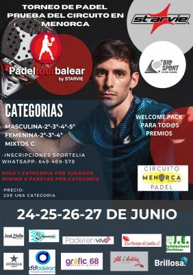 poster del torneo 4ª PRUEBA CIRCUITO PADELTOURBALEAR 2021 - MENORCA