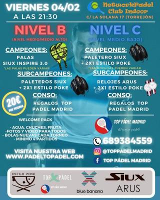 poster del torneo TORNEO TOP PADEL MADRID