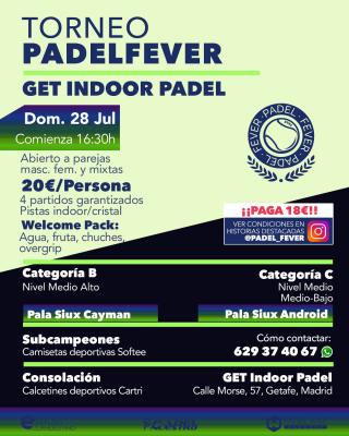 poster del torneo TORNEO PADEL FEVER - ABIERTO A PAREJAS MASC, FEM Y MIXTAS