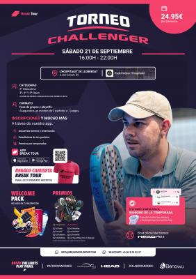 poster del torneo TORNEO CHALLENGER PADEL INDOOR L'HOSPITALET BY BREAK TOUR