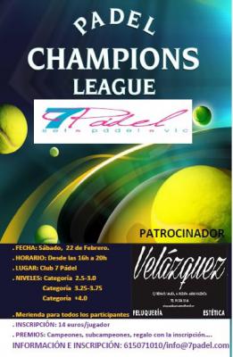 poster del torneo PADEL CHAMPIONS LEAGUE