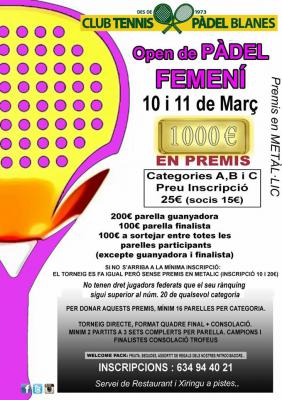 poster del torneo OPEN FEMENÍ