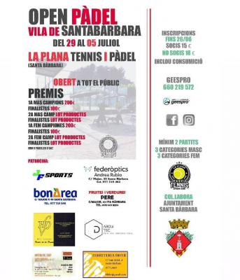 poster del torneo OPEN PADEL VILA DE SANTABÀRBARA