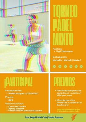 poster torneo TORNEO DE PADEL MIXTO