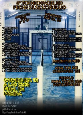 poster del torneo 8º TORNEO PADEL KD