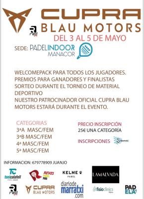 poster torneo TORNEO CUPRA BLAU MOTORS BY THE RED PRO