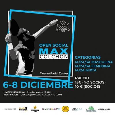 poster del torneo OPEN SOCIAL MAX COLCHON