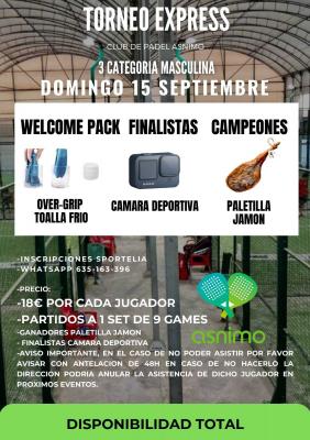 poster torneo TORNEO EXPRESS 3A MASCULINA EN ASNIMO