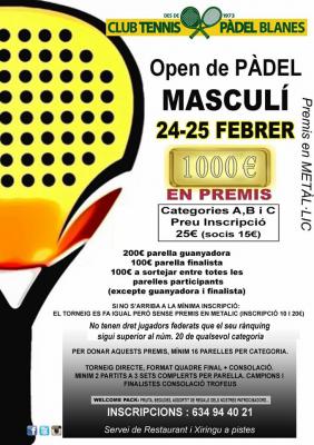 poster del torneo OPEN MASCULÍ