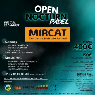 poster del torneo OPEN NOCTURN MIRCAT