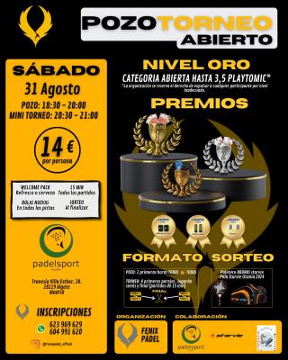 poster del torneo FENIX POZO PREMIOS METÁLICOS SORTEO PALA