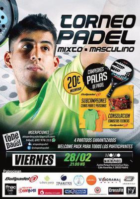 poster del torneo TORNEO DE PADEL MIXTO - MASCULINO