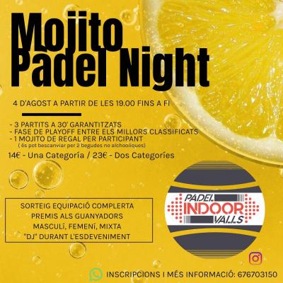 poster del torneo MOJITO PADEL NIGHT