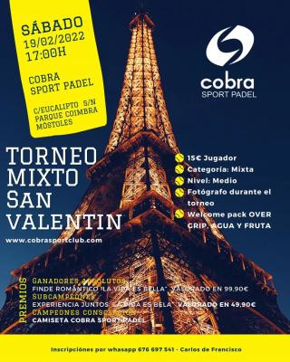 poster del torneo TORNEO MIXTO SAN VALENTÍN