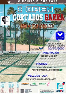 poster torneo 4ª PRUEBA CIRCUITO DE ELCHE 2019 - I OPEN CORTADOS GARRA