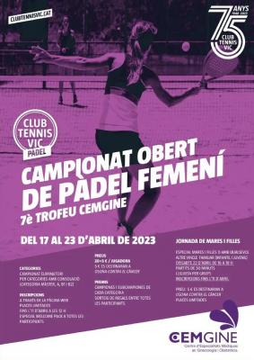 poster torneo 7È TROFEU DE PÀDEL FEMENÍ CEMGINE