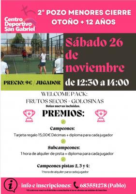 poster del torneo 2º POZO DE MENORES + 12 AÑOS CIERRE DE OTOÑO