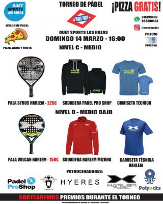 poster del torneo TORNEO PADEL CON PIZZA